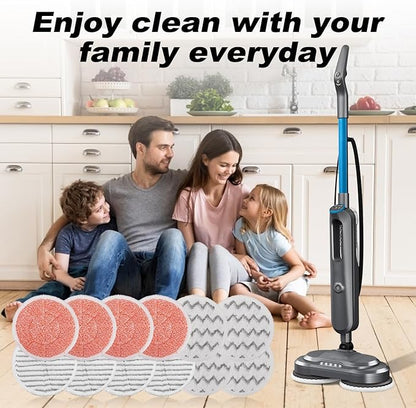 3897A Replacement Steam Mop Pads: 12 Packs Spin Mop Refills Compatible with Bissell Spinwave 3897A 3712C 3712W SmartSteam Scrubbing Steam Mop - Hard Floor Steam Mop Washable Pads (Heavy&Scrubby&Soft)