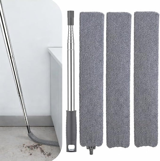 Retractable Gap Dust Cleaner with Extension Pole, Cleaning Tools with 3 Microfiber Dusting Cloths, Extendable Long Handle Duster for Cleaning Under Refrigerator Furniture Appliance