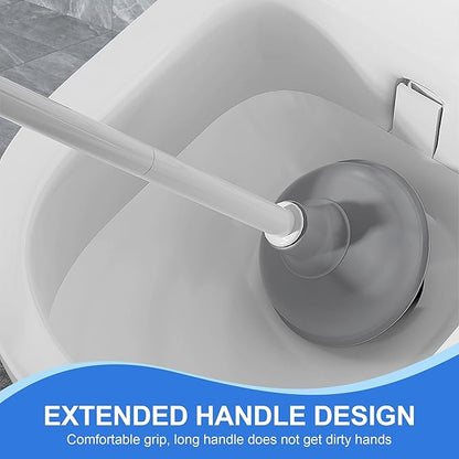 Silkyhose 2 Pack Toilet Brush and Plunger Set, 3 in 1 Toilet Bowl Brush and Holder with Crevice Cleaning Brush Wall Mounted Household Bathroom Cleaning Tools Combo(2)