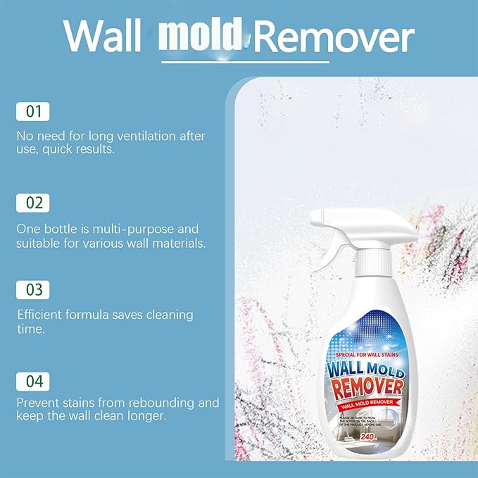 Highly Effective Removal Spray, 8.12 Fl.Oz Wall Cleaner Spray, 2026 New Multifunctional Cleaning Solution, Powerful Stain Remover for Wood, Tile, Fabric, Kitchen & Bathroom Surfaces (2PC)