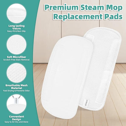 LOVECO 4 Pack Steam Mop Pads Compatible with Mxnsewr MX-C021, GorFanty GF-6610B/GF-6610 & Neugo NE033/NE033M Steam Mop, etc. Washable Microfiber Steam Mop Replacement Pads for Scratch-Free Deep Clean