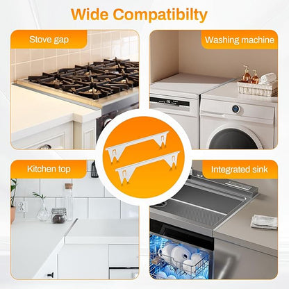 2PCS Stove Gap Covers Stainless Steel, Stove Gap Filler, Oven Gap Filler, Oven Side Gap Filler, Range Trim Kit, Heat Resistant and Easy to Clean, Length 23.4" Width 0.79"(Silver)