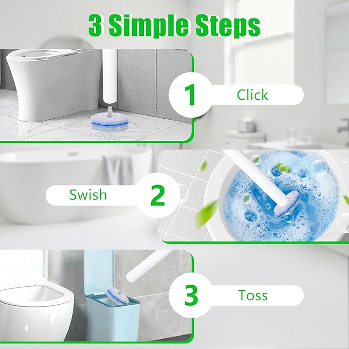 40 Count Toilet Wand Refills for Clorox, 4X Cleaning Power Toilet Bowl Cleaner Refill Pads for Clorox Wand System, Disposable Toilet Brush for Bathroom Cleaning