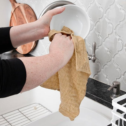 Ritz Royale Collection 100% Combed Terry Cotton, Highly Absorbent, Kitchen Dish Cloth Set, 13-3/4" x 12", 3-Pack, Solid, Latte