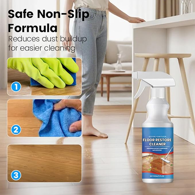Natural Micro-Molecularized Floor Cleaner Spray, 5-in-1 Floor Restore & Polish Cleaner, Multi-Surface Floor Cleaning Spray for Wood, Tile, Marble & Laminate, 5 fl oz (1)