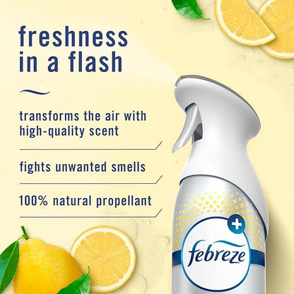 Febreze Air Mist Air Freshener Spray, Odor-Fighting Room Spray, Air Fresheners for Home and Bathroom and Kitchen, Aerosol Can, Kitchen Odor Fighter Scent, 8.8oz (Pack of 3)