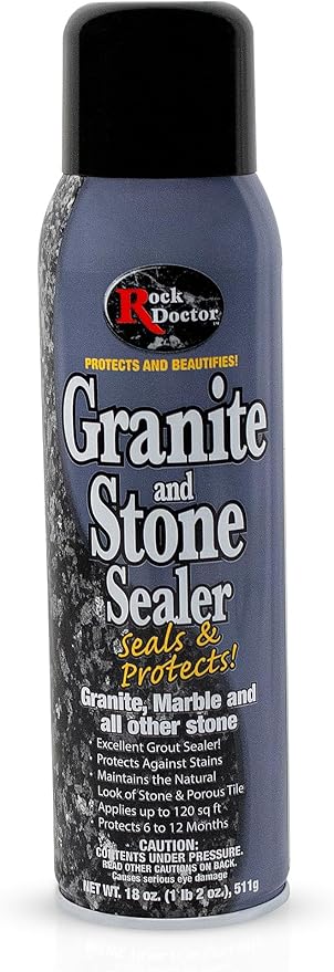 Rock Doctor Granite Sealer for Marble, Stone, and Tile Countertops, Streak-Free Finish with Stain Resistant Moisture Protection, Interior and Exterior Use, Pack of 1