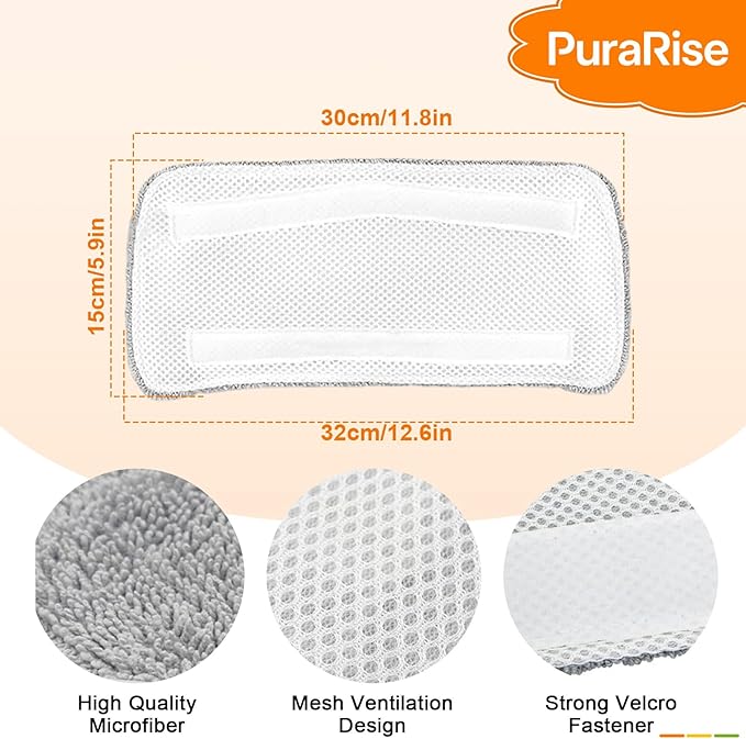 6 Pack Steam Mop Replacement Pads For GorFanty Steam Mop GF-6610B & GF-6610， and Fit For Neugo NE033 NE033M Series Steam Mop Steamer Cleaner，Washable & Reusable Microfiber Steam Mop Cloth