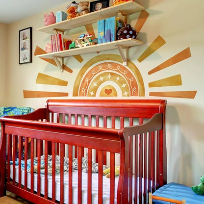 Wall Stickers Decals Kids Peel and Stick Removable for Nursery Kids Bedroom Living Room décor Boys Playroom (Sun Rainbow)