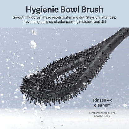 Casabella Hygienic Toilet Bowl Brush with Caddy, Black