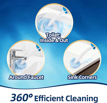 40 Count Toilet Cleaner Refill Pads Compatible with Clorox ToiletWand, High-Density Disposable Toilet Brush Refills for Powerful Scrubbing
