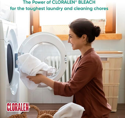 Cloralen Household Cleaning Liquid Bleach - 32.12 fl oz - 3-in-1 Multipurpose Cleaner for Laundry, Bathroom & Kitchen - Deodorizes, Whitens & Deep Cleans