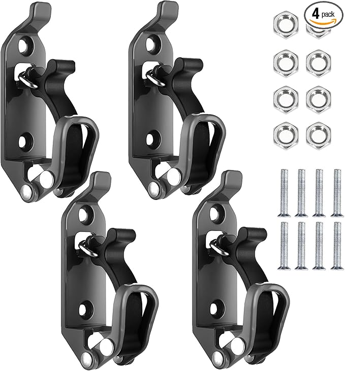4Pcs Shovel Mount for Roof Rack, Metal Rubber Clamp Mounting Brackets Kit, Shovel Holder for Truck, Car Accessories for Boats,Military Equipment,Overlanding Gear, Quick Release Axe Tool Holder