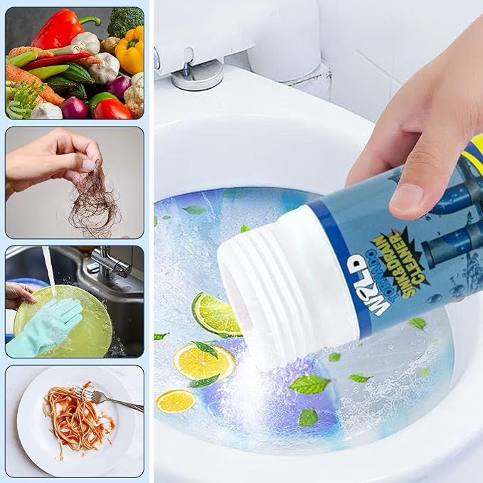 4Pcs Wild Tornado Pipe Dredge, Powerful Sink and Drain Cleaner Powder, Fast Foaming for Kitchen Toilet Pipeline Quick Cleaning Tool