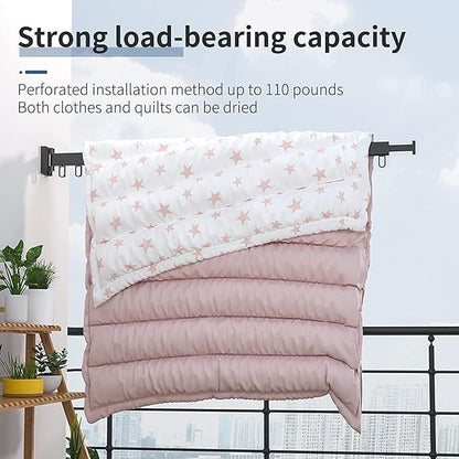 HYGRAD BUILT TO SURVIVE Clothes Drying Rack Wall Mounted Clothes Drying Airer Rack, Retractable Fold Away Laundry Drying Rack Outdoor & Indoor Neat Formal Drying Rack (Three Rod - 114cm Long)