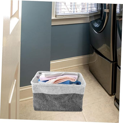 Holibanna Collapsible Felt Laundry Basket Organizer Multi-Functional Laundry Hamper for Dirty Clothes Foldable Storage Bin Large Capacity Material for Bedroom and Bathroom