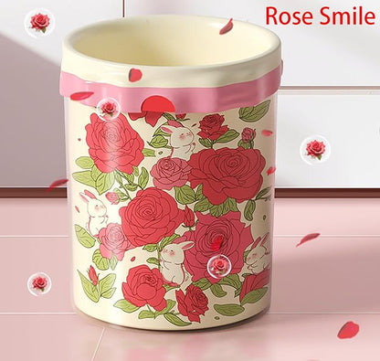 Rose Aroma Thickened Trash Bags, 80 Counts 4 Gallon 45x50Cm Kitchen Small No Tearing Required Bags with Drawstring for Bathroom, Office, Home Garbage Bags (Rose)