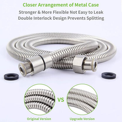Angle Simple Brushed Nickel Shower Hose 59", Stainless Steel Replacement Flexible Hand Held Shower Sprayer Hose, 1/2" IPS