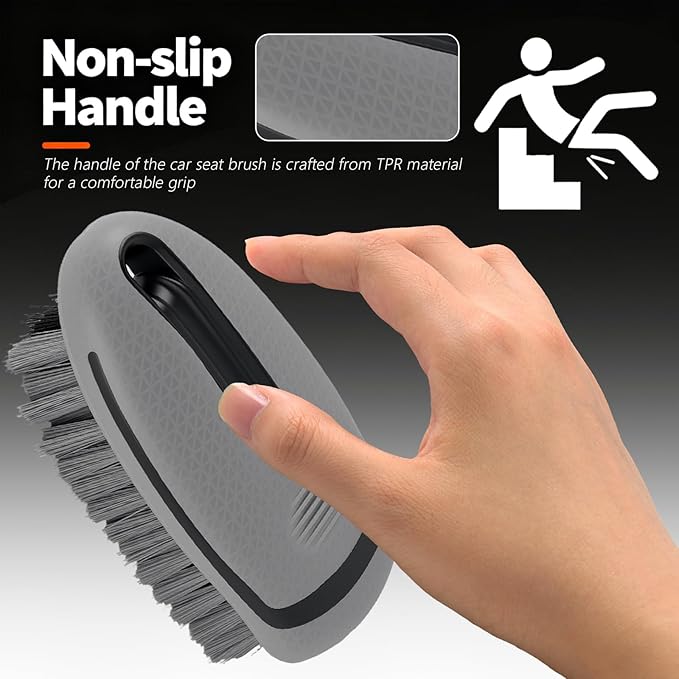 2026 New Car Upholstery Brush for Cleaning,Portable Car Carpet Brush with Dense Bristle & Non-Slip Handle,Multi-Purpose Upholstery Cleaner Brushes for Cars Trucks SUVs Interior