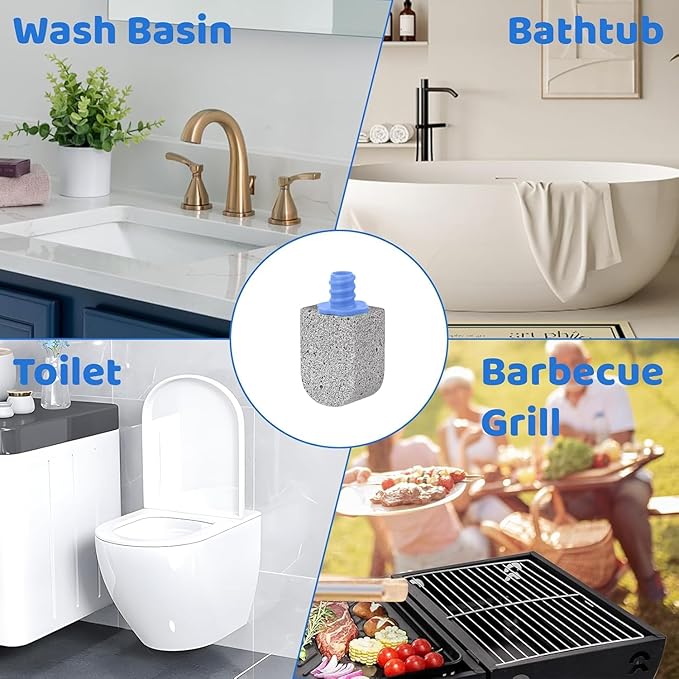 Pumice Stone Toilet Bowl Cleaner,Bathroom Cleaner Brush Toilet Wand Refills with 30CM Long Handle for Remove Hard Water Stains with 1 Wand+ Pumice Stones (20 Pack)