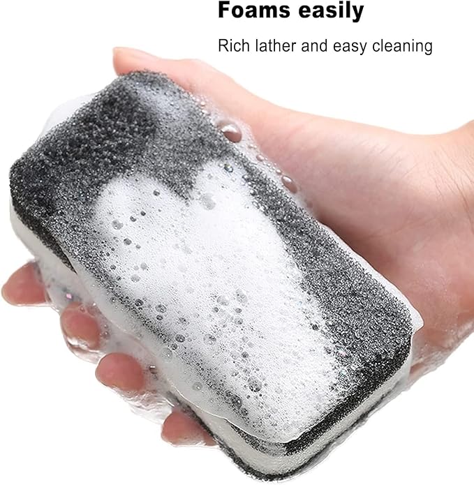 Kitchen Dishwashing Sponge Individually Wrapped Sponges, Bulk Non Scratch Scouring Pad Odor Free Dish Sponges for Washing Dishes Wipes for Household Cleaning Dishes Travel Apartments(Black-1000 Pack)