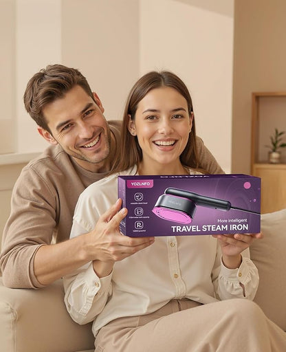 Travel Steamer for Clothes Adequate Portable: 2-in-1 Mini Handheld Garment Steamer Iron - 15s Heat Up & 5 Adjustable Steam - Large Ceramic Panel - 110-120V