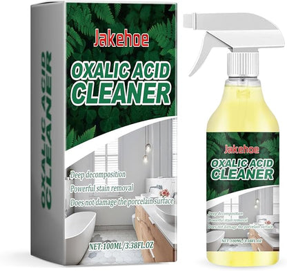 Oxalic Acid Cleaner, Powerful Stain Removal Spray for Bathroom, Toilet, Porcelain, 100ml/3.38oz, Multi-Surface, Deep Cleaning