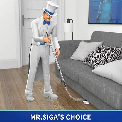 MR.SIGA Flexible Microfiber Long Duster for Gap Cleaning, Stainless Steel Adjustable Handle, Washable Gap Cleaning Duster Gray