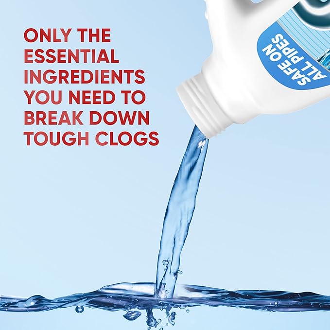 Drano Balance Drain Clog Remover and Cleaner, Non-Corrosive Formula, Safe on All Pipes and Septic Tanks, Formulated Using Only Essential Ingredients, 32 Fl Oz (Pack of 2)
