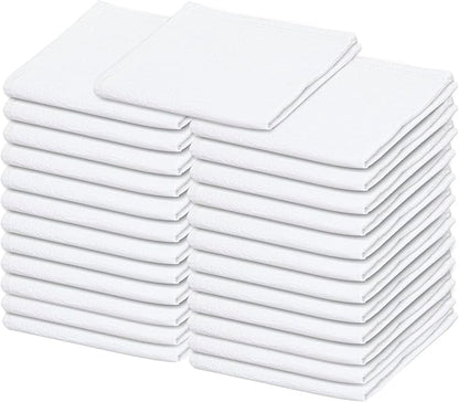 Dish Cloths Cotton | Kitchen Wash Cloth | Shop Towels Absorbent and Lint Free Flour Sack | Dishcloths for Kitchen Washing Dishes | Thick Absorbent Quick Dry Dish Rags | 24 Pack 13"x13" White