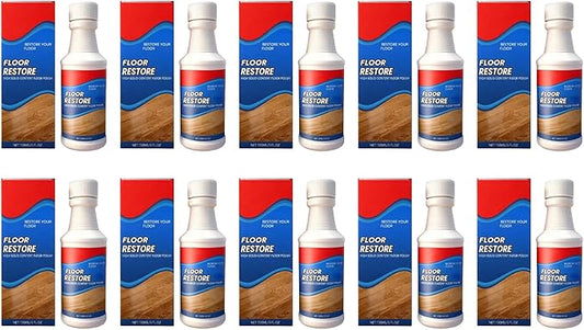 SakerPlus Floor Restore Cleaner, High-Solid Floor Polish for Shine Renewal & Protective Layer, Helps Reduce the Look of Small Scratches, Quick-Drying Clear Finish 5 fl oz (10-Pack)