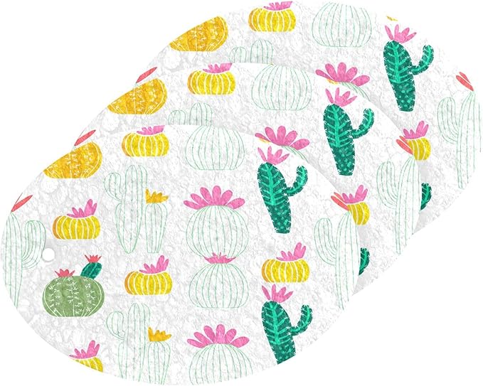 Cactus Kitchen Scrub Sponges, Pop-up Kitchen Cleaning Sponges Reusable Dish Washing Sponges for Bathroom Household Cleaning 3 Pack - Non Scratch Scrubber