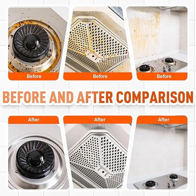Heavy Duty Degreaser, 2025 Upgrade Kitchen Cleaner, Multipurpose Oil Stain Remover, Strong Grill Cleaner for Restaurant, Cleaning Spray for Home Chefs (3)