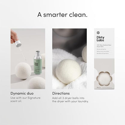 Reusable Wool Dryer Balls w/Essential Oils Bundle XL-6 Pack with 2 Essential Oils, Eco-Friendly Wrinkle Reducer Wool Dryer Balls Handmade & Hypoallergenic Natural Fabric Softener|Ocean & Lavender Oil