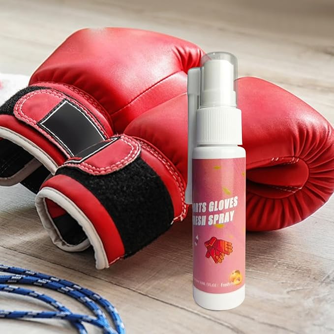 Boxing Glove Deodorizer 30ml, Gym Bag Freshener Spray for Work Boots, Athletic Gear, Gloves, Clothes, Helmets, Shoes, Hockey Equipment, Sports Use