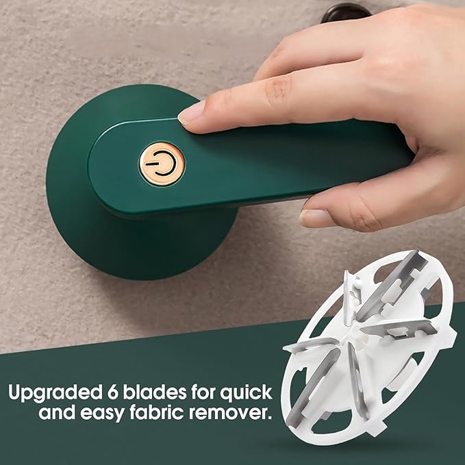 Sweater Pill Remover Fabric Shaver USB Rechargeable Electric Lint Remover for Clothes 6 Leaf Blades Battery Operated Sweater Shaver for Lint Balls Furniture Couch Blanket