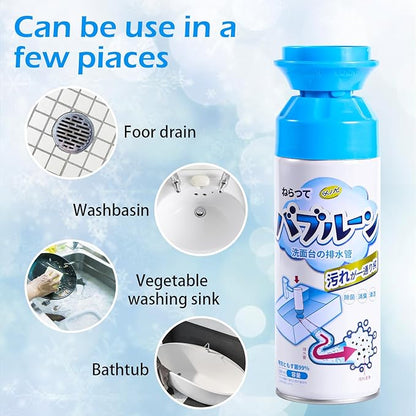 Foaming Drain Cleaner,Drain Clog Remover – Sink Cleaner and Deodorizer,Foaming Cleaners for Kitchen, Sinks, Shower Drains,Tubs(2pcs)