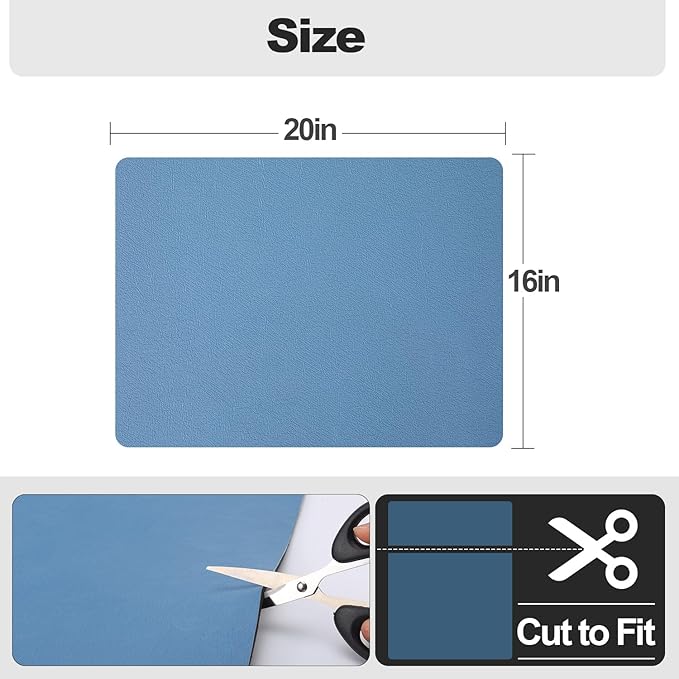 Ecotrim - Dish Drying Mat for Kitchen Counter | Coffee Bar Mat for Countertops | Heat Resistant Drainer Mat with Non-slip Rubber Backed | Hide Stain Kitchen Absorbent Draining Mat | Blue 16"x20"