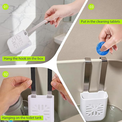 Toilet Tank Tablet Holder, Versatile Toilet Bowl Hanging Cleaner and Deodorizer Hanger, Prevents Flapper Jams & Residue, Extends Life of Drop-In Cleaner Tablets -2PCS