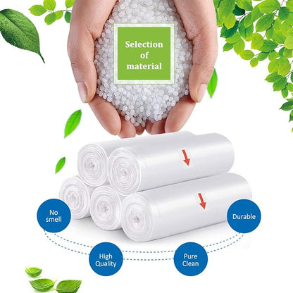 2.6 Gallon 80 Counts Strong Trash Bags Garbage Bags by Teivio, Bathroom Trash Can Bin Liners, Small Plastic Bags for Home Office Kitchen,fit 10 Liter, 2,2.5,3 Gal, Clear