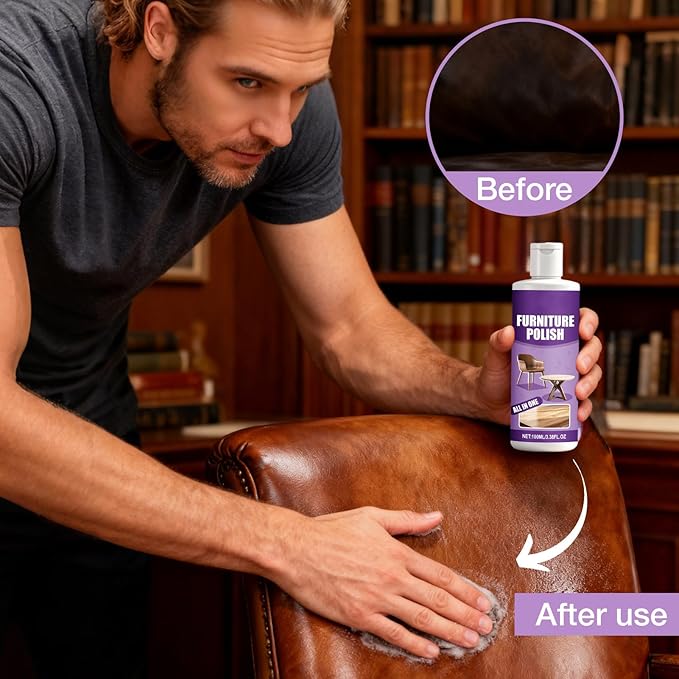 Furniture Polish, 100ml Furniture Restorer Spray, Floor Maintenance Agent with Shine and Protection, Suitable for Hardwood, Leather, Kitchen Cabinets, Counters, Tables, and Household Seats, Easy-to-Us