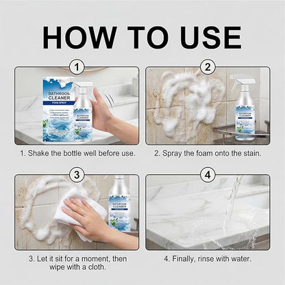 Foam - Bathroom Cleaner for Deep Cleaning | 120ML All Purpose Foaming Stain Remover with Powerful Descaling Action & Easy Spray Application for Toilet Bowls, Showers and Sinks