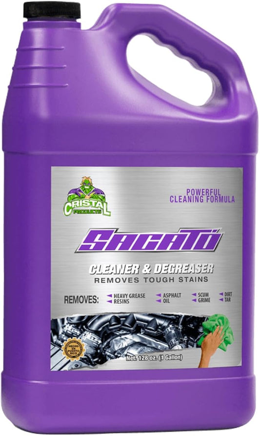 SACATO Degreaser Cleaner Heavy Duty – Commercial Degreaser for Garage, Floor, Engine, Driveway & Tools – Heavy Duty Cleaner Concentrate for Car, Kitchen, Washer – Strongest Desengrasante Gallon