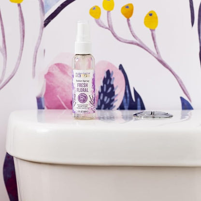Aura Cacia Fresh Floral Toilet Spray 2 Fl. oz. - Light Aroma, No Synthetic Fragrances