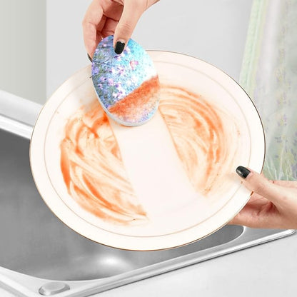 Butterfly Flower Kitchen Scrub Sponges, Pop-up Kitchen Cleaning Sponges Reusable Dish Washing Sponges for Bathroom Household Cleaning 3 Pack - Non Scratch Scrubber