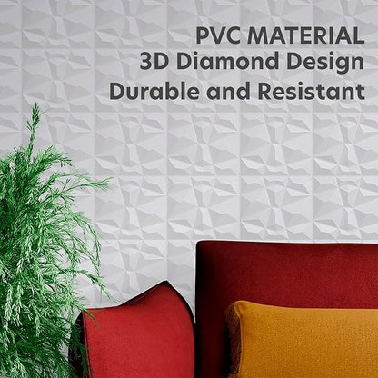 Decorative 3D PVC Wall Panels - Peel & Stick, Waterproof, Lightweight - Perfect for Accent Walls & DIY Projects - 9.8x9.8 Inches (33-Pack)