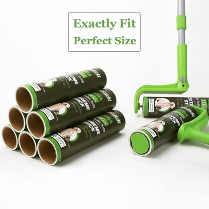10 inch Mega All-Purpose Pet Hair Lint Roller Refills Compatible with Evercare Mega Roller 10'' Wide Ultra Sticky 60 Sheets Each Refill (Pack of 6, 360 Sheets Total)