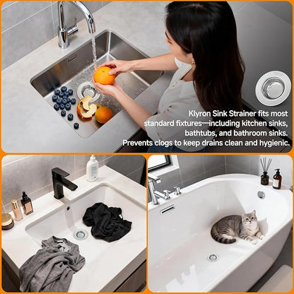 3-Pack Stainless Steel Kitchen Sink Strainer – 2026 Deep Basket Drain Filter, Rust-Proof Food Catcher, Smooth Edge, Fits 3.5" for Kitchen, Utility Sinks, Basins. Anti-Clog, Dishwasher Safe (4.5" OD)