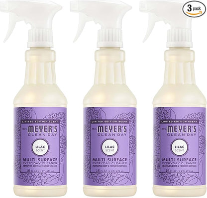 MRS. MEYER'S CLEAN DAY Multi-Surface Everyday Cleaner, Lilac Scent, 16 Ounce Bottle (Pack of 3)