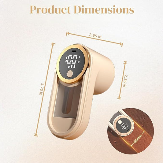Rechargeable Fabric Shaver, Electric Lint Remover with 3-Speed LED Screen, Portable Fuzz Trimmer for Sweaters, Furniture, Blankets - Safe & Efficient Pilling Remover (Smart Gray)
